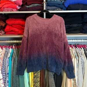 Time and Tru pink/purple/blue long sleeve crew neck sweater size XXL